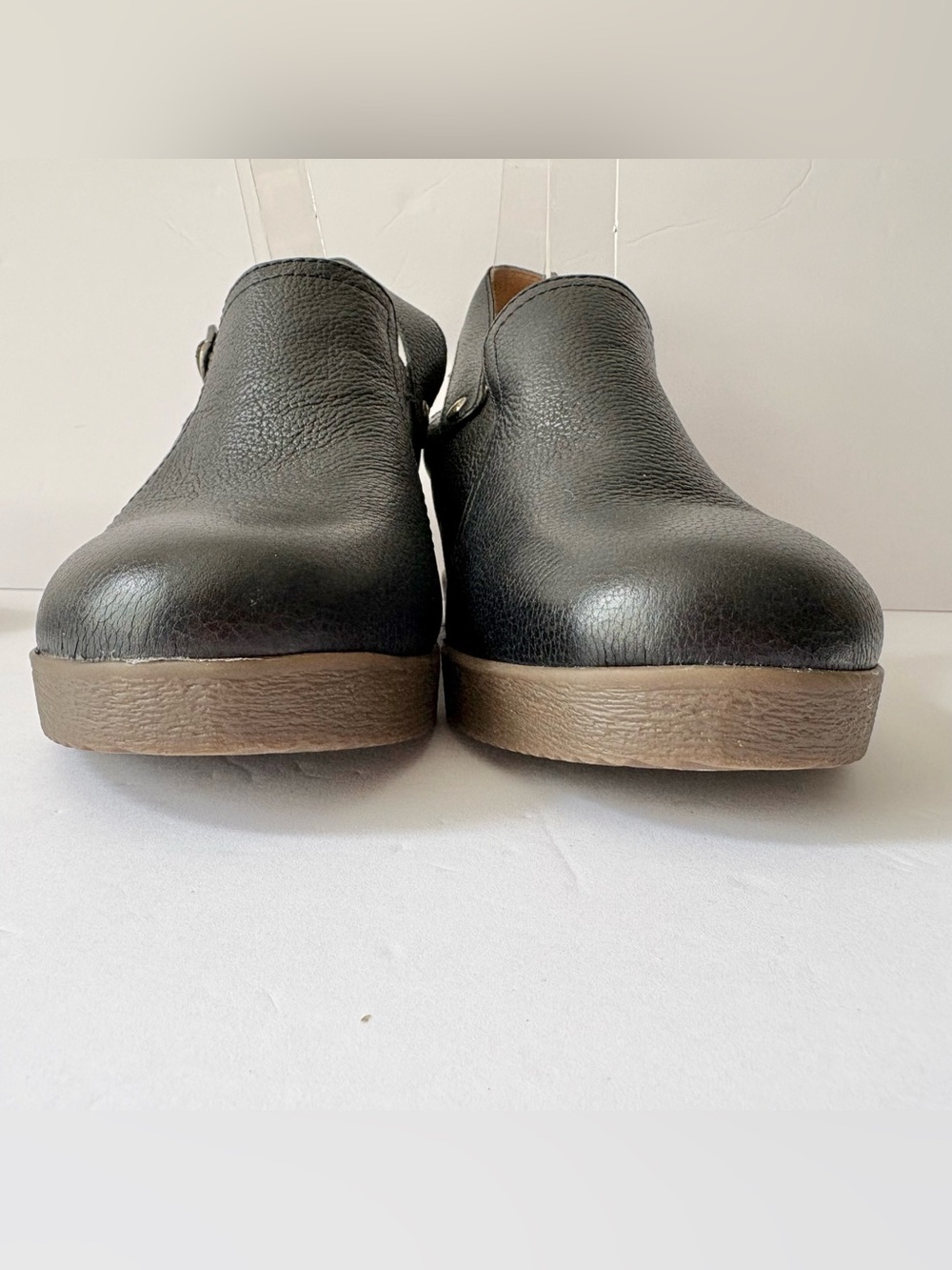 Dansko Sheridan Black Milled Leather Wedge Mule Shoes - Picture 4 of 9